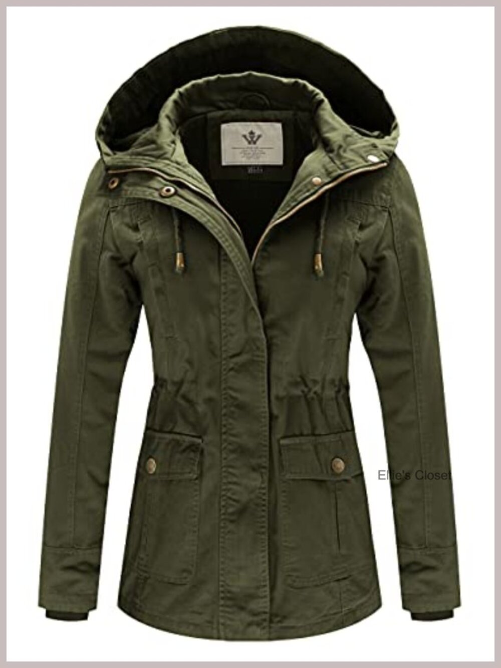 Women's Cotton Military Anorak Coat Slim Fit Lightweight Casual Utility Jacket
